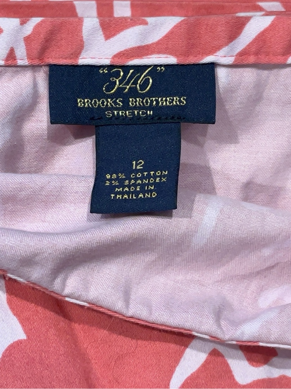 Brooks Brothers Coral and White Coral-Print Pencil Skirt - Picture 2 of 3